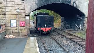 Churnet Valley Railway 5197 S160 class engine couples up the carriages Saturday 12102024 [upl. by Ahsienek]