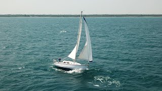 SV Thanks Dad  Nice steady 1213 knots of wind makes for a good day of sailing on Lake Michigan [upl. by Aratal821]