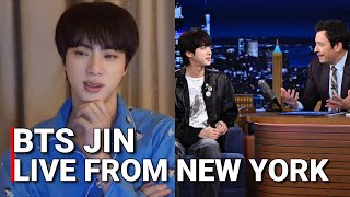 BTS Jin Weverse Live Jin Talks About His New Episode on The Tonight Show with Jimmy Fallon 2024 [upl. by Ettenot8]