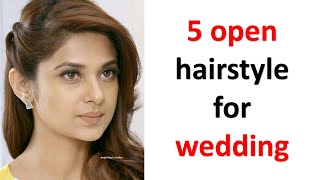 5 Simple hairstyle for open hair  open hairstyle for wedding  cute hair style [upl. by Leonore]