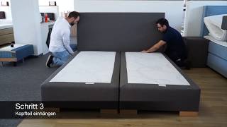 Boxspringbett Aufbau Montageanleitung für Boxspring Welt Betten [upl. by Sirronal180]