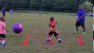 Football Drills  Offensive Shed  Defensive Flag Pulling Drill [upl. by Bibeau]