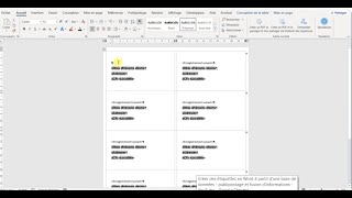 Créer des étiquettes en Word à partir dune base de données  publipostage et fusion dinformations [upl. by Clift]
