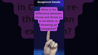 Exception Handling throw vs throw ex in C [upl. by Paynter]