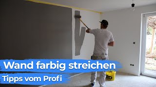 Wand perfekt FARBIG streichen  Tipps zum selbst machen [upl. by Tito]