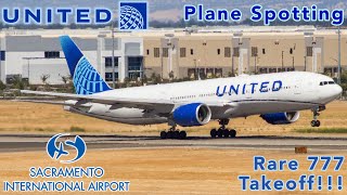 PLANE SPOTTING Sacramento SMF RARE United 777200ER Takeoff Boeing 777200ER HD [upl. by Notlew120]