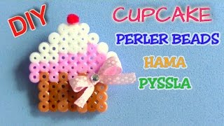 Cupcake perler beads hama beads pyssla DIY [upl. by Llehcnom]