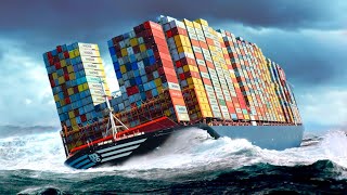 How the World Largest Container Ships Survive Monster Waves Without Breaking [upl. by Odrareve]