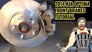 2014 KIA OPTIMA FRONT BRAKES TUTORIAL FRONT ROTORS  PADS REPLACEMENT [upl. by Bendicta]