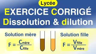 Les solutions aqueuses  dissolution et dilution  Chimie  Lycée [upl. by Gerik]