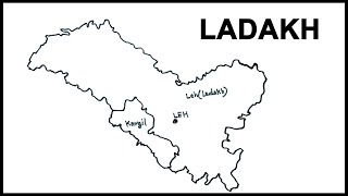 How to draw Ladakh Map [upl. by Sorodoeht]