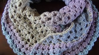 Haken  tutorial 511 Vonnes Granny Baktussjaal [upl. by Roswald51]