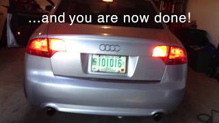 Audi B7 A4  DIY Inner trunk lid Tail Light Bulb Replacement [upl. by Derdlim]