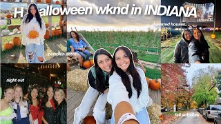 HALLOWEEN WEEKEND IN INDIANA VLOG pumpkin patch night out haunted houses amp more [upl. by Alakcim]