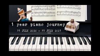 Adult beginner 1 year piano progress  370 hours from Simply Piano to classical pieces [upl. by Wolfgram]