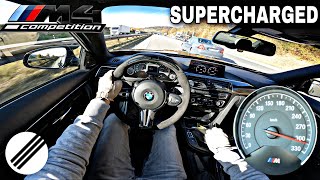 BMW M4 SUPERCHARGED MANUAL INFINITAS TOP SPEED DRIVE ON GERMAN AUTOBAHN 🏎 [upl. by Imoan]