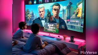 picture kids playing on the PC in their gaming room playing GTA 5 Online the room have a mini fridge [upl. by Jazmin607]