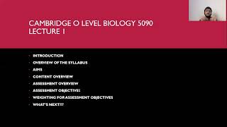 LECTURE 1 INTRODUCTION TO THE SYLLABUSO LEVEL BIOLOGY 5090 [upl. by Dragde]