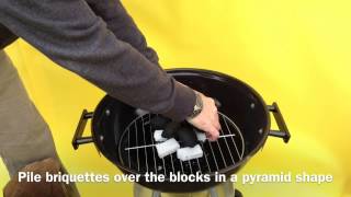 How To Light Briquettes Using Lighting Blocks  BarBeQuick [upl. by Sabah]