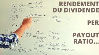 Rendement du dividende PER Payoutratio actions en portefeuille [upl. by Gae]