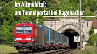 Geheimes Eisenbahnparadies enthüllt Güterzüge im Altmühltal am tollen Tunnelportal bei Hagenacker [upl. by Eidson]