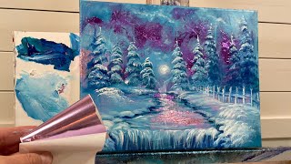 How to paint PURPLE SKY using GOLD LEAF and ACRYLIC paint Stepbystep painting tutorial ￼ [upl. by Eetnom]