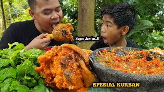 SPESIAL KURBAN  MUKBANG GULAI TUNJANG KAKI SAPI SUPER JUMBO SUPER LEMBUT  LALAPAN DAUN MINT [upl. by Kean]