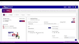 FinoLiteDMTRemitterBeneficiary Addition Transaction [upl. by Eirahs]