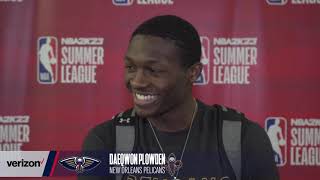 Daeqwon Plowden on his performance  PelicansWizards Game 3 Summer League  71322 [upl. by Nottnerb]