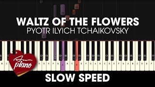 Tchaikovsky  Waltz Of The Flowers  SLOW Easy Piano Tutorial [upl. by Araz]