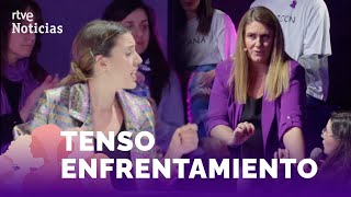 8M MUJERES contra la LEY TRANS interrumpen el ACTO FEMINISTA presidido por IRENE MONTERO  RTVE [upl. by Heda]