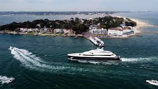 Drone Footage of Super Yacht quotElandessquot entering Poole Harbour [upl. by Nevaed]