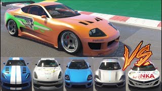 GTA 5  Top Speed Drag Race Jester Classic vs ALL Sports Cars [upl. by Googins]