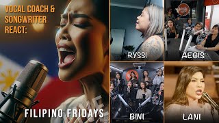 E017 Vocal Coach amp Songwriter React to Filipino Singers Lani Misalucha Aegis Bini amp Ryssi [upl. by Ylrac141]