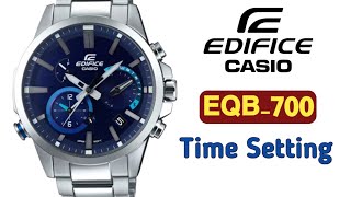 How to set time on Casio Edifice EQB700 manually time setting [upl. by Barden487]