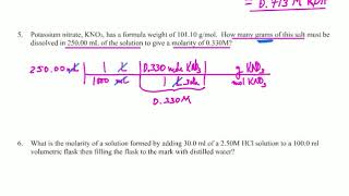 Gen Chem 1 Molarity and Dilution Practice Problems pt 1 [upl. by Quick]