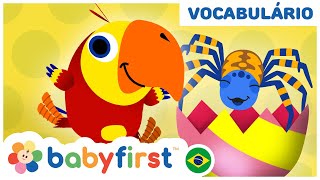 Desenhos educativos em português  APRENDENDO AS CORES COM ANIMAIS E OVO SURPRESA  BabyFirst Brasil [upl. by Glynn]