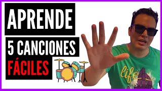 5 Canciones para principiantes en BATERÍA 🚀  Las más fáciles para empezar [upl. by Shing]