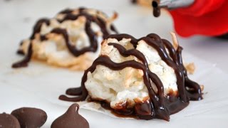 ChocolateDrizzled Coconut Macaroons by Cooking with Manuela [upl. by Berne]