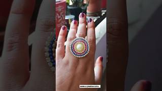 Beautiful stone finger ring making ❤️jewellery fingerring shorts viralshort creativediy [upl. by Folsom820]