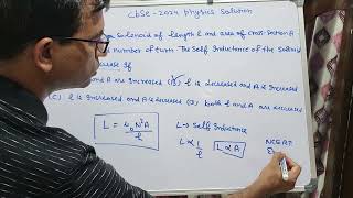 Consider a solenoid of length l and area of crosssection A with fixed number of turns The self [upl. by Aihsatal529]