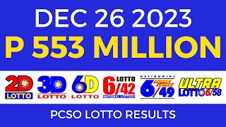 Lotto Result December 26 2023 9pm PCSO [upl. by Euqnomod]