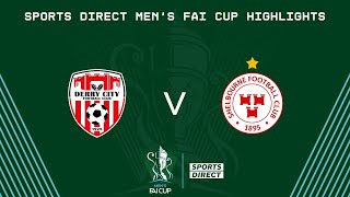 Sports Direct Mens FAI Cup QuarterFinal  Derry City 20 Shelbourne  Highlights [upl. by Kanya810]