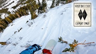 Snowboarding STEEP Double Black Runs in Telluride Colorado [upl. by Adnarrim]