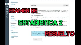 ESTADÍSTICA 2  EXAMEN DESARROLLADO ✅ [upl. by Mishaan]