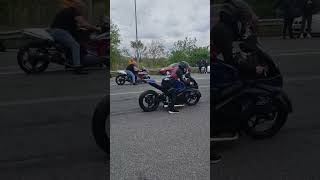 GSXR 1070cc all motor VS ZZR1400 gen2 start [upl. by Trebo796]