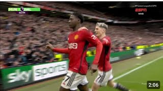 Kobbie Mainoo Goal vs liverpool  Manchester United vs Liverpool 21 Highlights 2025 [upl. by Einnob]