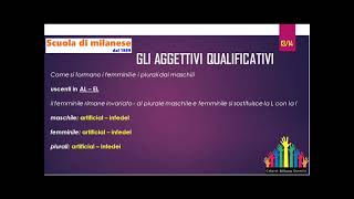 63 lezione  AGGETTIVI QUALIFICATIVI  14  uscenti in AL EL [upl. by Chrystel571]