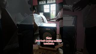 Front load washing machine installation Haier💫🪛song ytshorts washingmachine viralvideo [upl. by Anolahs]