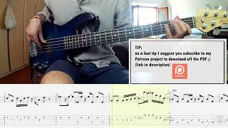 Raf  Sei la più bella del mondo BASS COVER  PLAY ALONG TAB  SCORE [upl. by Ahsinelg185]